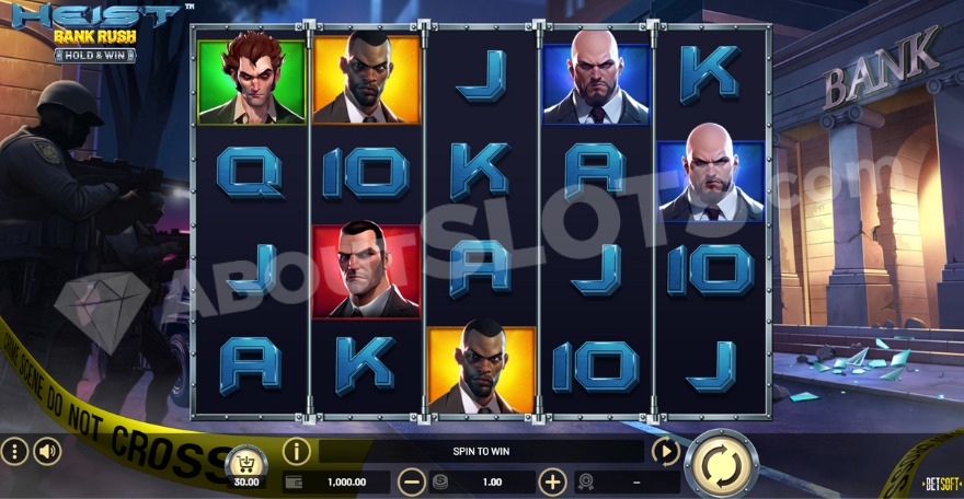 Base game with various robbers on screen.