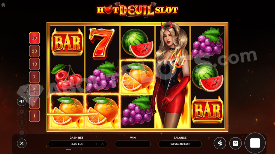 Fully expanded Wild symbol on the fourth reel.