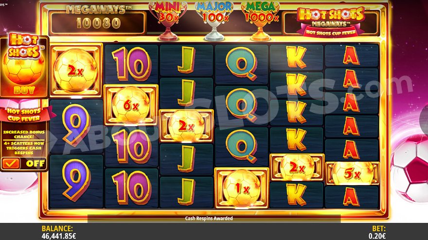 Hot Shots Megaways Cascading Wins Feature