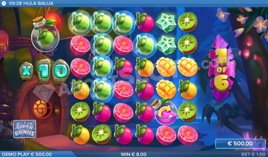 Super Bonus Game with a 10X win multiplier.