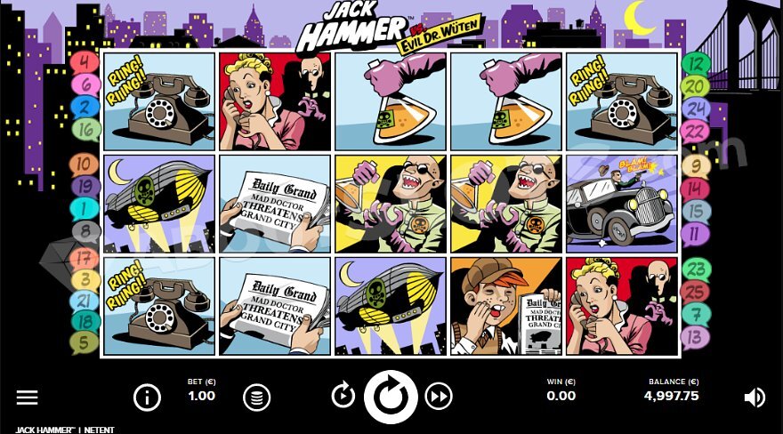 Jack Hammer Slot Game Interface