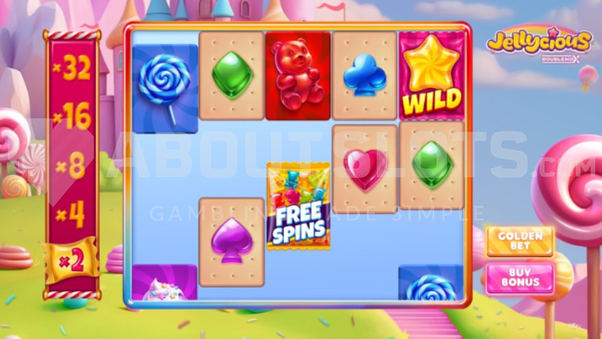 Gameplay in Jellycious DoubleMax Slot.