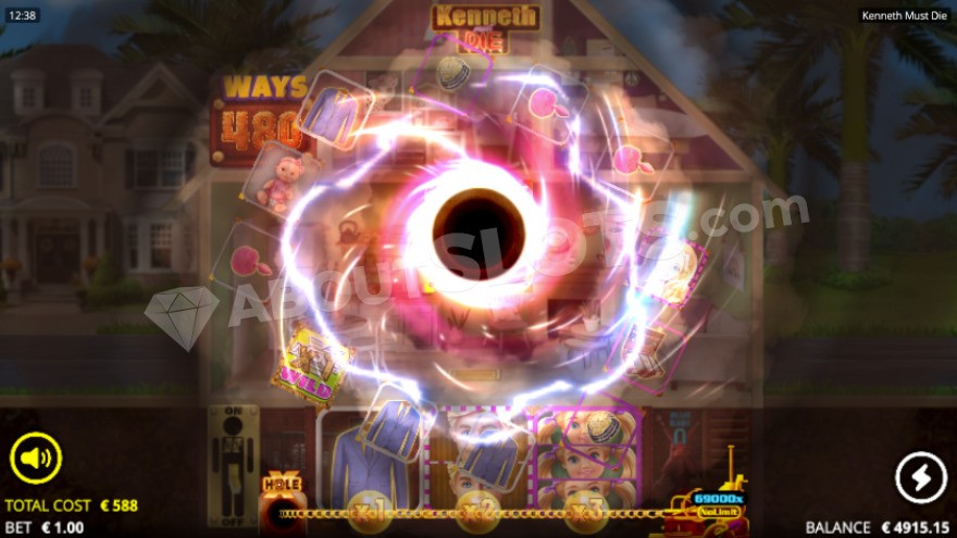 xHole feature activation, showing a large sucking hole.