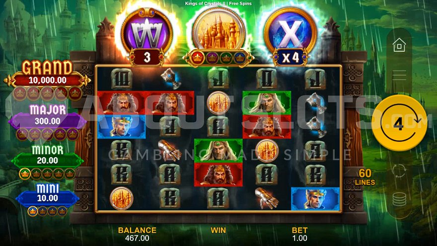 King of Crystals II Power Combo Casino Slot Power Combo Feature.