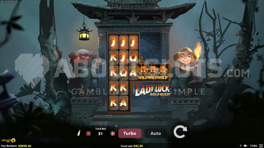 Free Spins with Wilds filling the last 3 reels