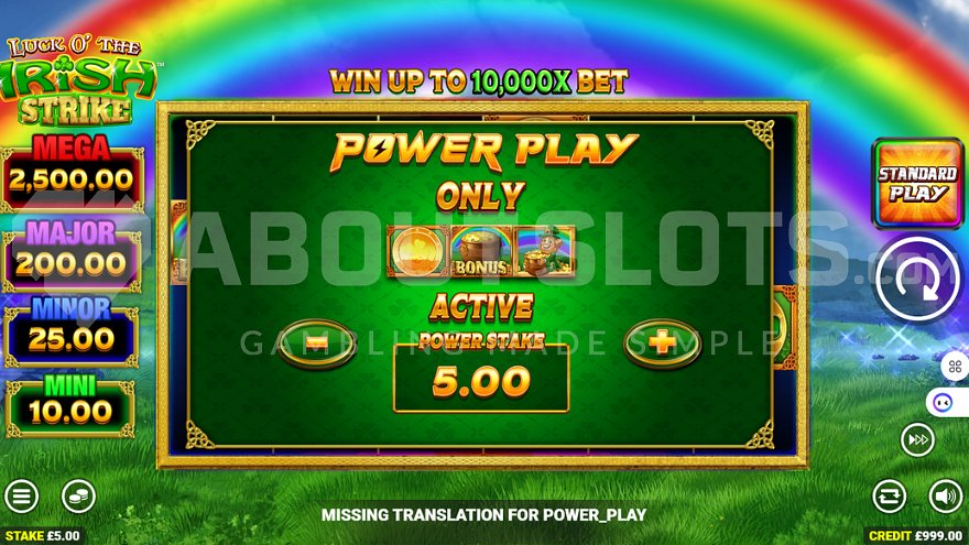 Luck O' the Irish Strike bonus feature activation.