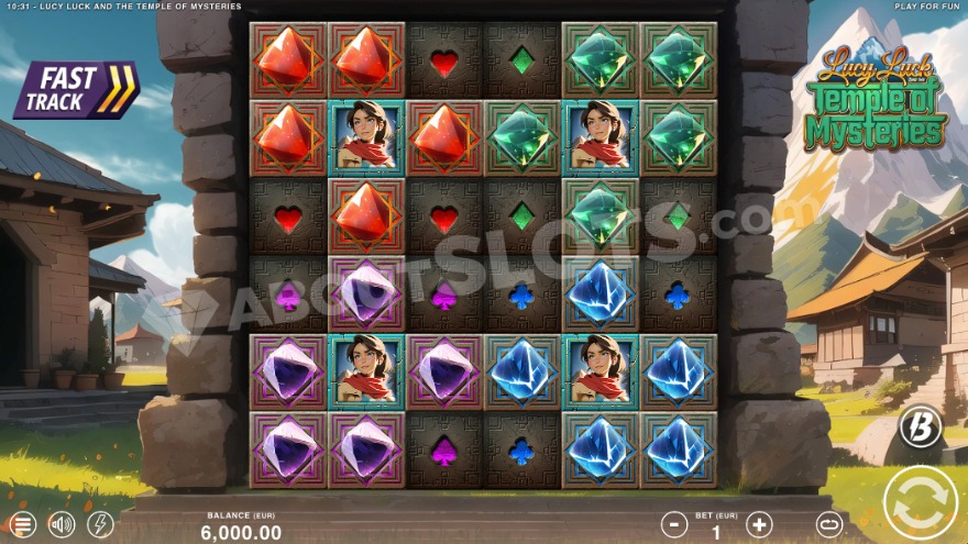 Base game with snowy mountains in the background.