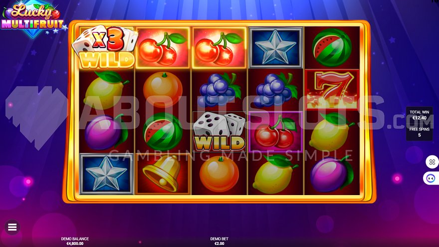 Wild symbol with 3x multiplier on the first reel during free spins.