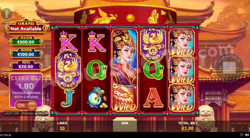 Wild symbols covering the third and fifth reels.