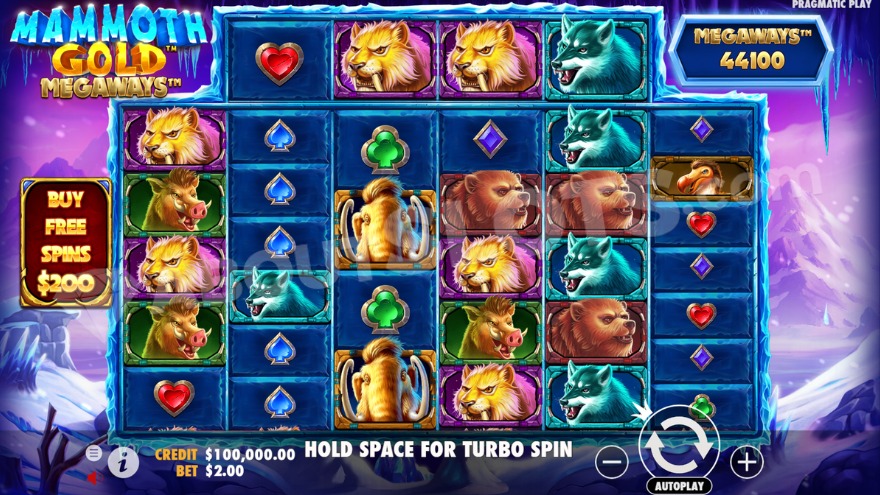 Mammoth Gold Megaways Slot Base Game