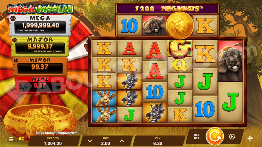 Mega Moolah Megaways Slot Game Interface