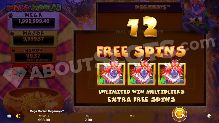 Mega Moolah Megaways Rolling Reels Feature