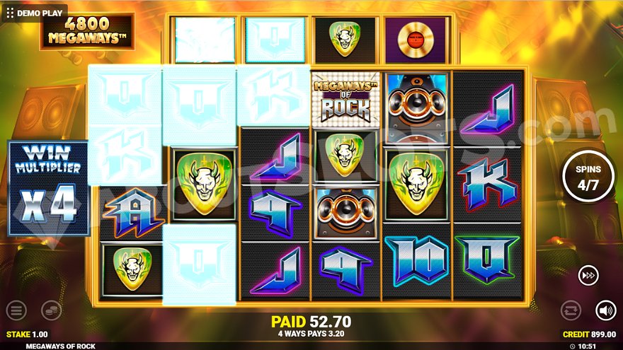 Megaways of Rock free spins feature