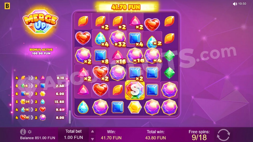 Free Spins bonus game showing multipliers on some reel positions.