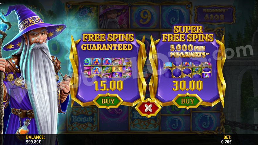 Merlin's Magic Mirror Megaways Bonus Buy Feature