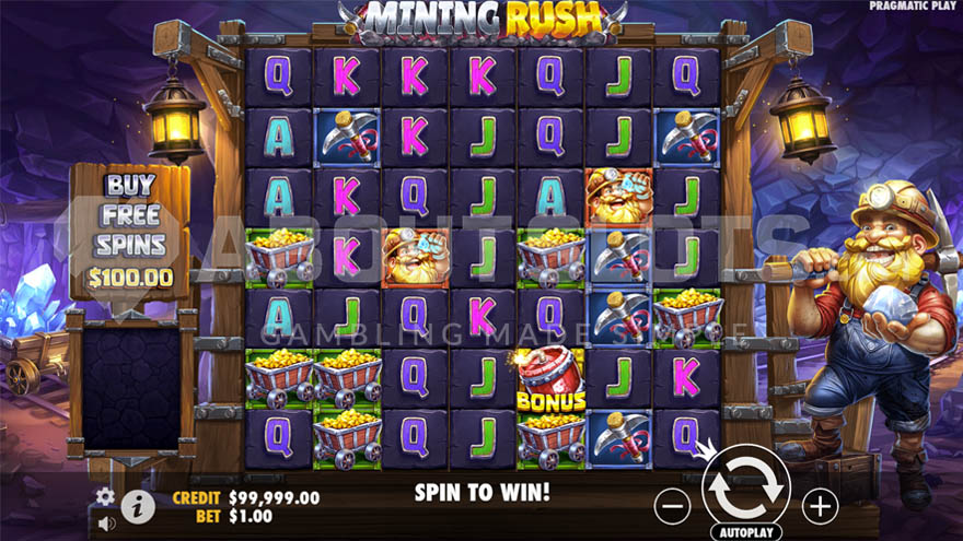 Mining Rush base game with miner.