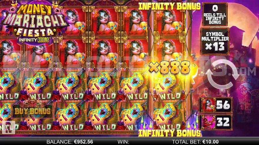 Win of 888x the bet after 12 consecutive wins.