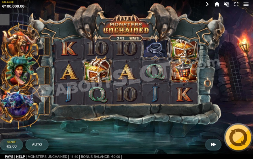 Base game showing Minotaur, Medusa, and Cerberus on the left.