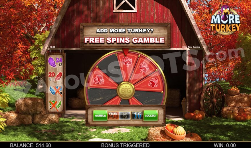 More Turkey Free Spins Gamble Wheel