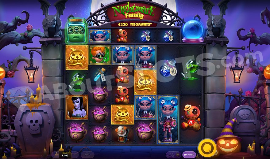 Six Megaways reels set in a spooky graveyard.