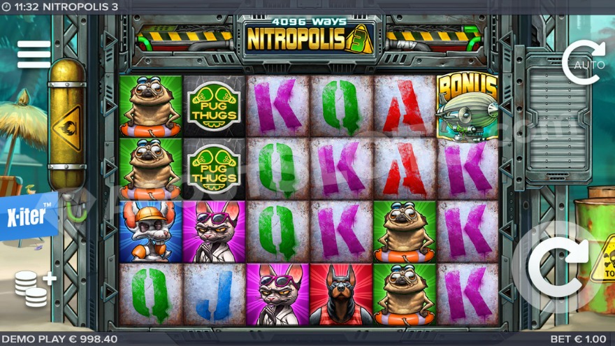 Nitropolis 3 Slot Game Interface