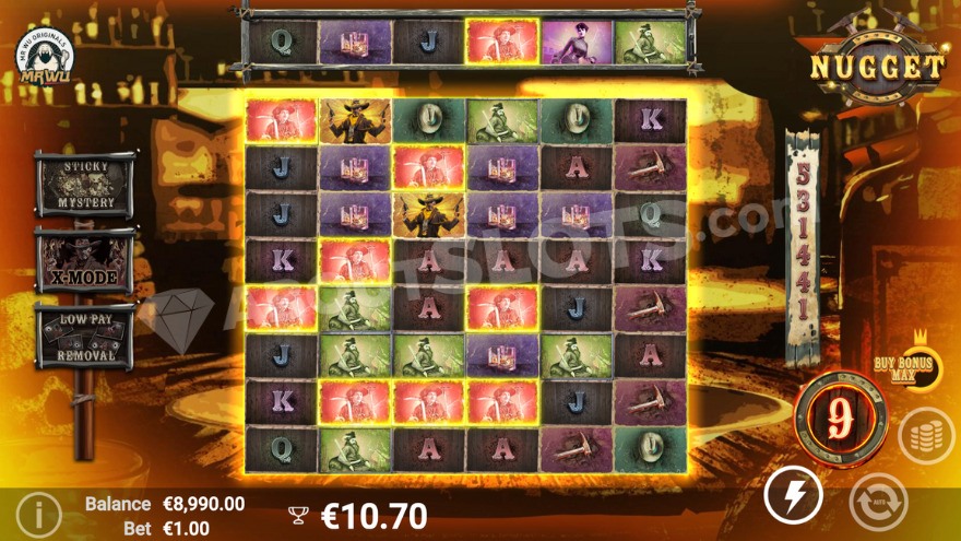 Nugget Slot Bonus Game with 531,441 Paylines Active