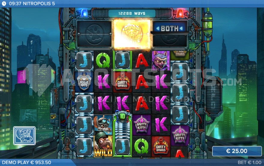 NPD Holding Cell feature activation, awarding respins in Nitropolis 5.