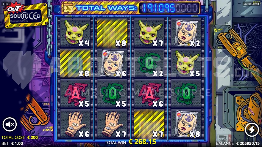 Multipliers displayed in the Free Spins bonus round.