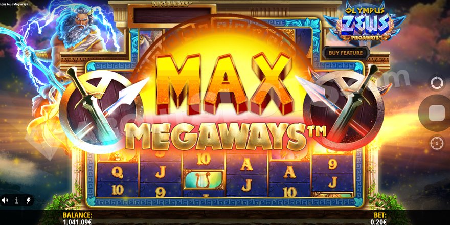 Large yellow letters above the reels spelling out "Max Megaways".