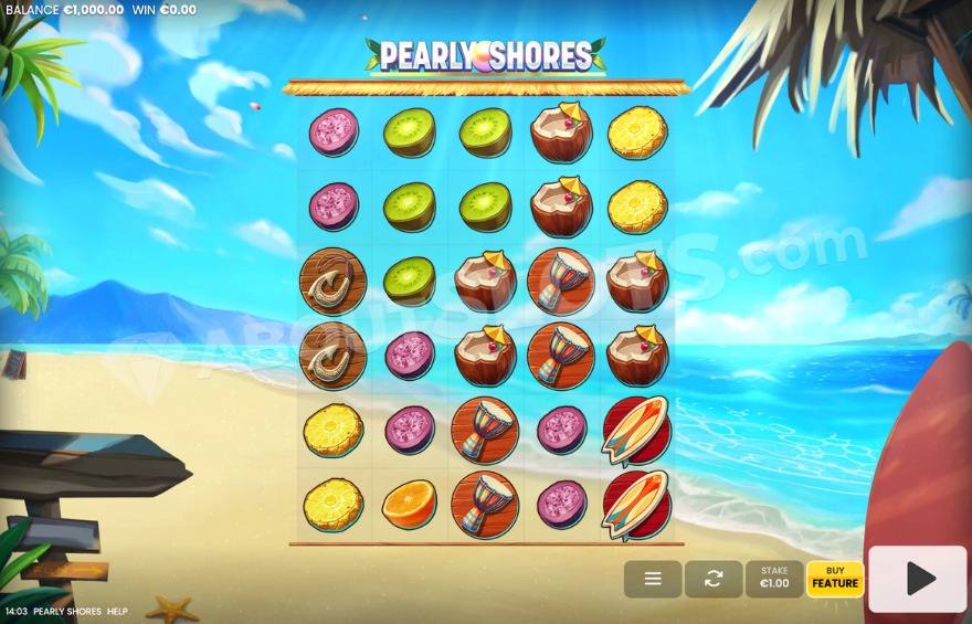 Base game with a beach backdrop.