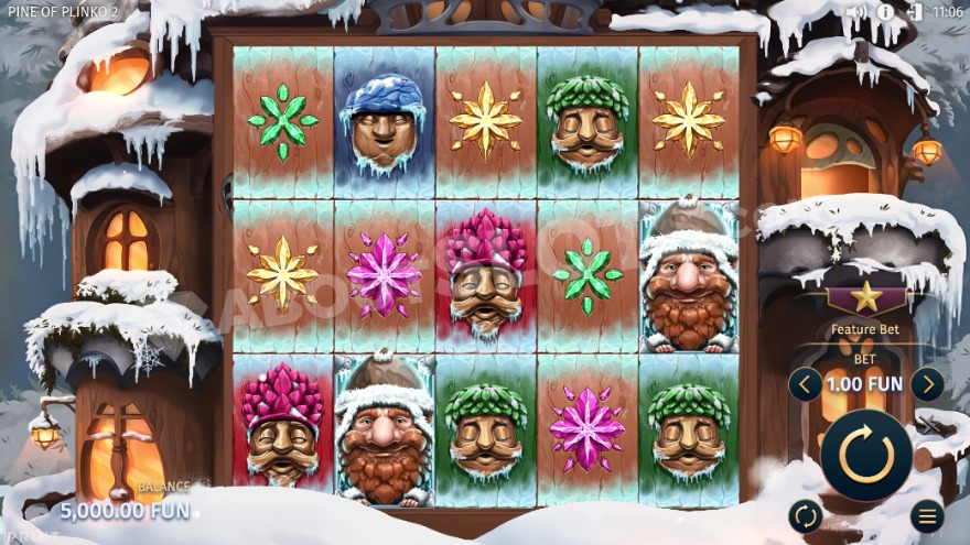 Base game with Piney's house in the background.