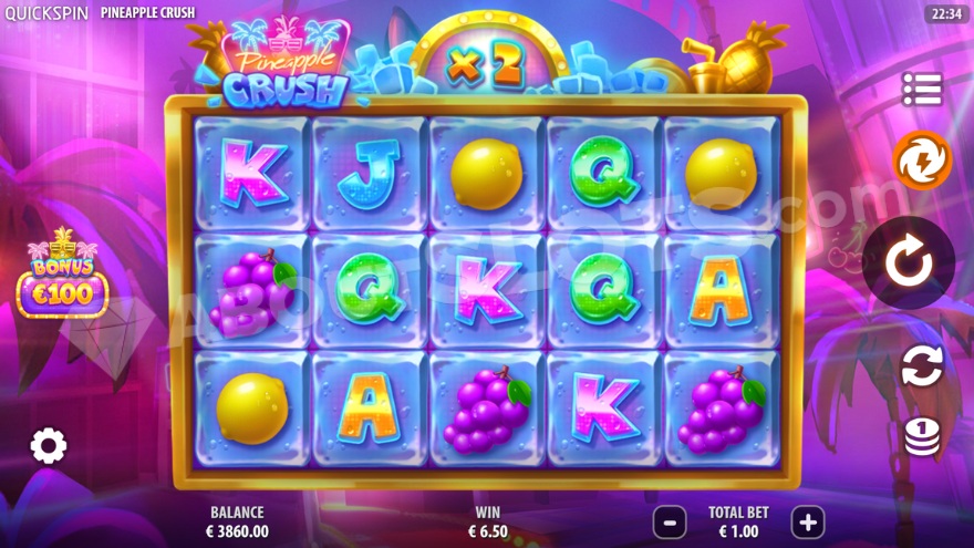 Pineapple Crush Slot Base Game Screenshot
