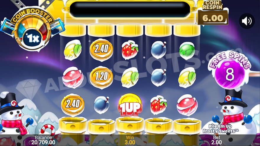 Pile 'Em Up Frosty Sweets Free Spins Round Screenshot