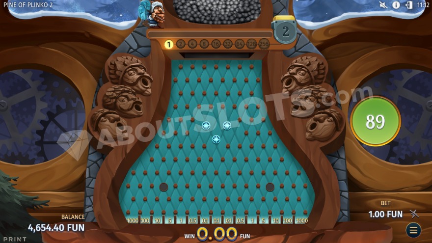 Plinko Bonus game with 90 drops available.