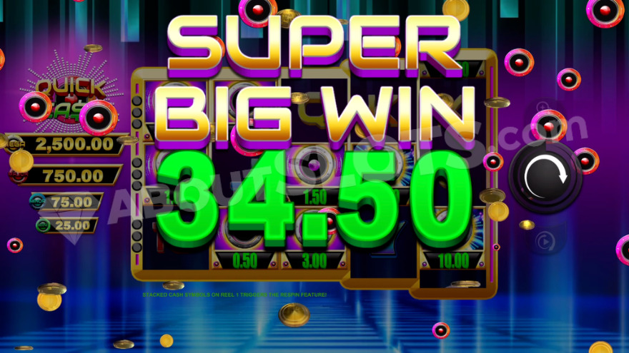 Respin Bonus in Quick Cash Slot