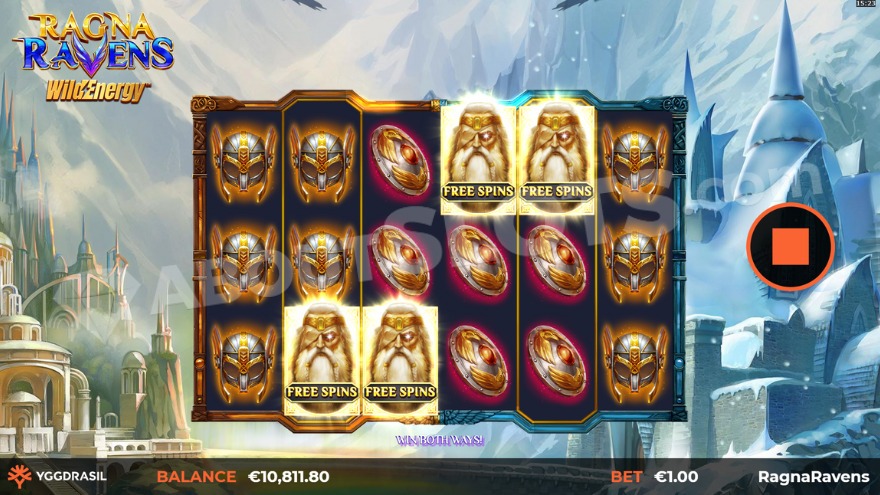 Four scatter symbols on the reels, activating the bonus game.