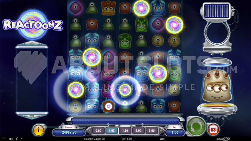 Instability feature activation, adding six wild symbols to the reels.