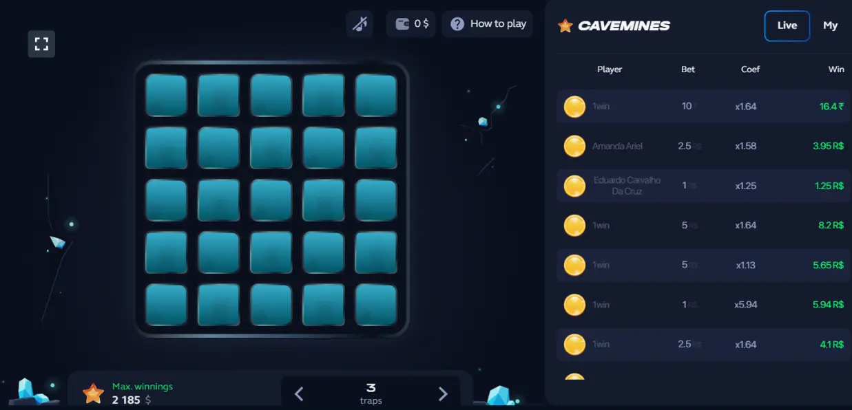 Mines Game Interface