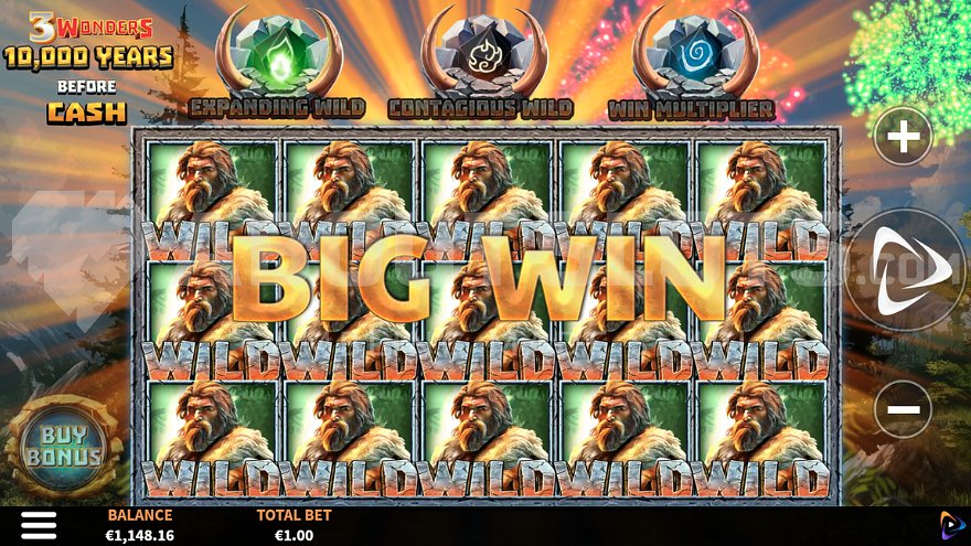 Big Win in 10,000 Years Before Cash Boomerang Studios Slot.