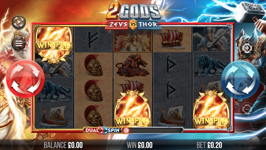 2 Gods Zeus Vs Thor Slot Game Interface