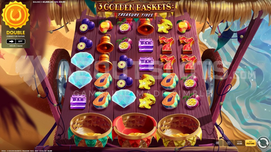 1X Bet Size in 3 Golden Baskets: Treasure Tides