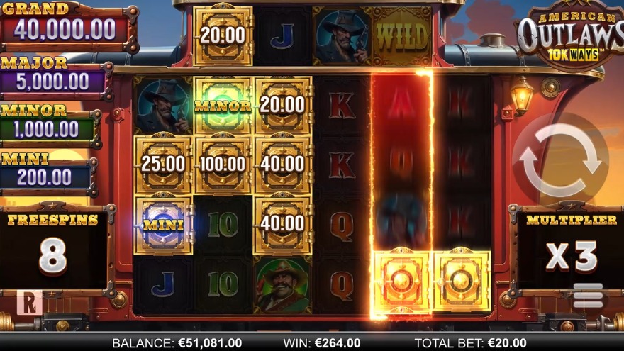 Mini Jackpot in American Outlaws 10K Ways Bonus Respins