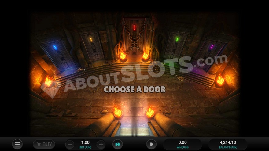 Five doors displaying different bonus modes.