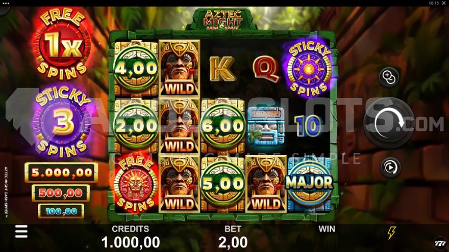 Aztec themed slot game base game.