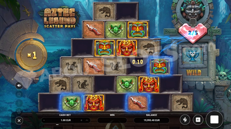 Life Respins feature showing a heart at the top right indicating remaining respins.