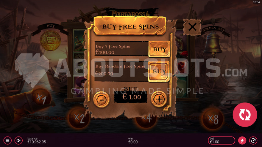 Feature Buy popup overlaid on the main game