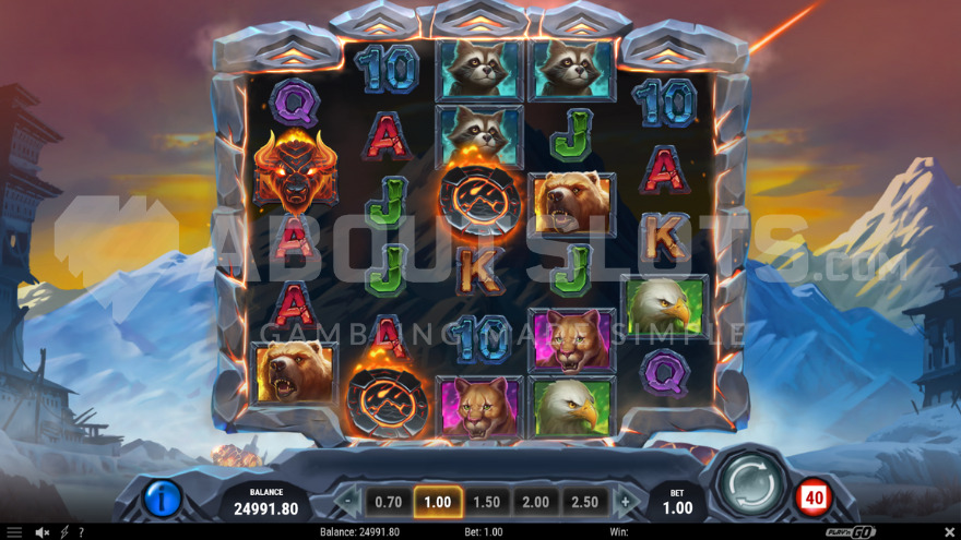 Game grid expanding by 2 rows due to 2 coin scatter symbols landing on the reels.