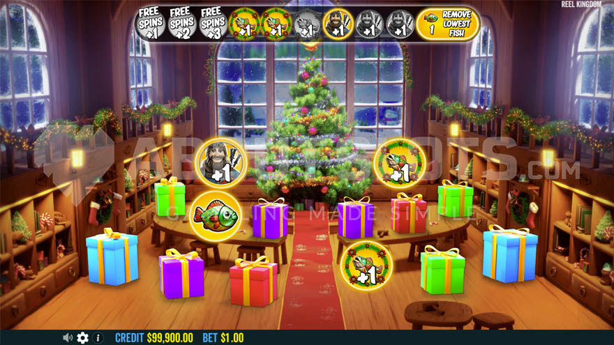 Big Bass Xmas Extreme free spins modifiers selection.