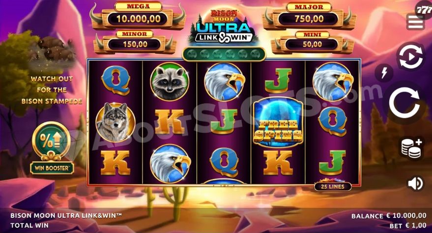 Base game showcasing jackpots above the reels.