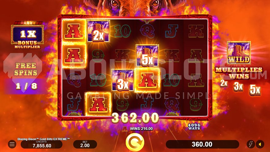 Win of 181 times the bet on the first of eight free spins.
